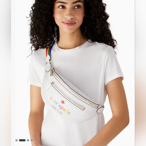 KATE SPADE Leila Rainbow Belt Bag Limited edition PRIDE with matching key wallet - Picture 2 of 6